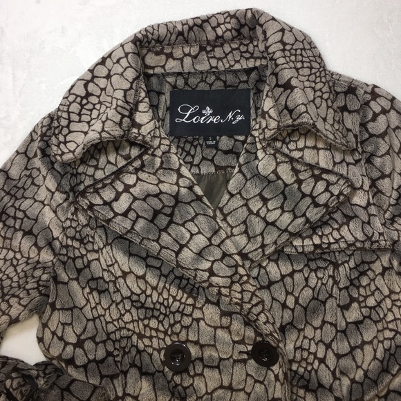 SALE!  Loire NY Animal print Trench style Jacket - Picture 5 of 7